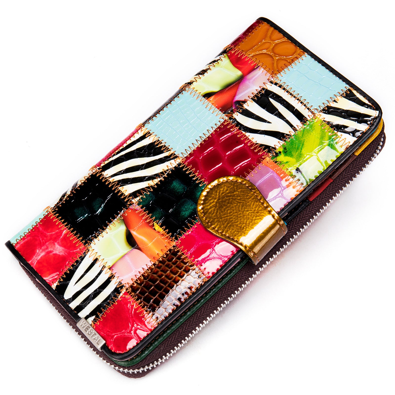 3017 Color Splicing Zip Dlouhá Peněženka Dámská Peněženka Horní vrstva Hovězí kůže Spojka na mobil 3017 Color Splicing Zip Dlouhá Peněženka Dámská Peněženka Horní vrstva Hovězí kůže Spojka na mobil